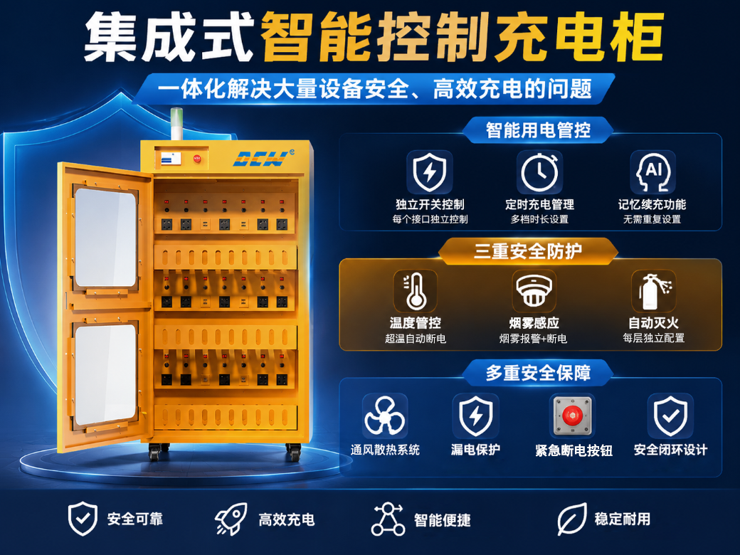 温度+烟雾+灭火三重保护，达辰威（DCW）智能集成式充电柜让集中充电更安心