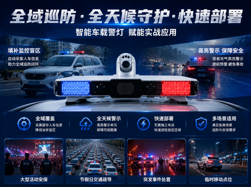 达辰威（DCW）智能车载警灯：移动警务的一体化智慧终端